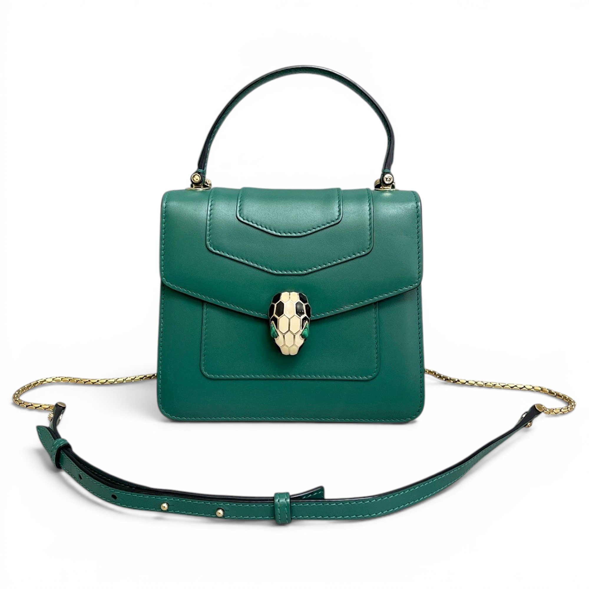 Serpenti leather handbag