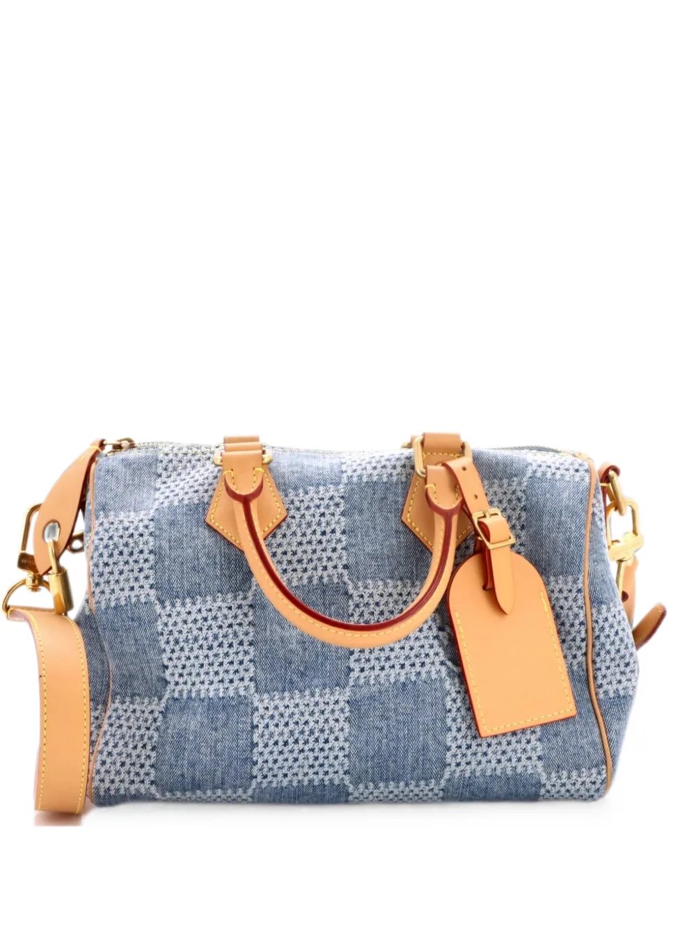 Speedy Bandouliere Bag 3D Damier Giant Denim 25 satchel