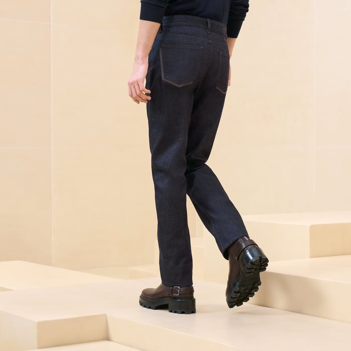Indigo Jeans With Shadow Pockets