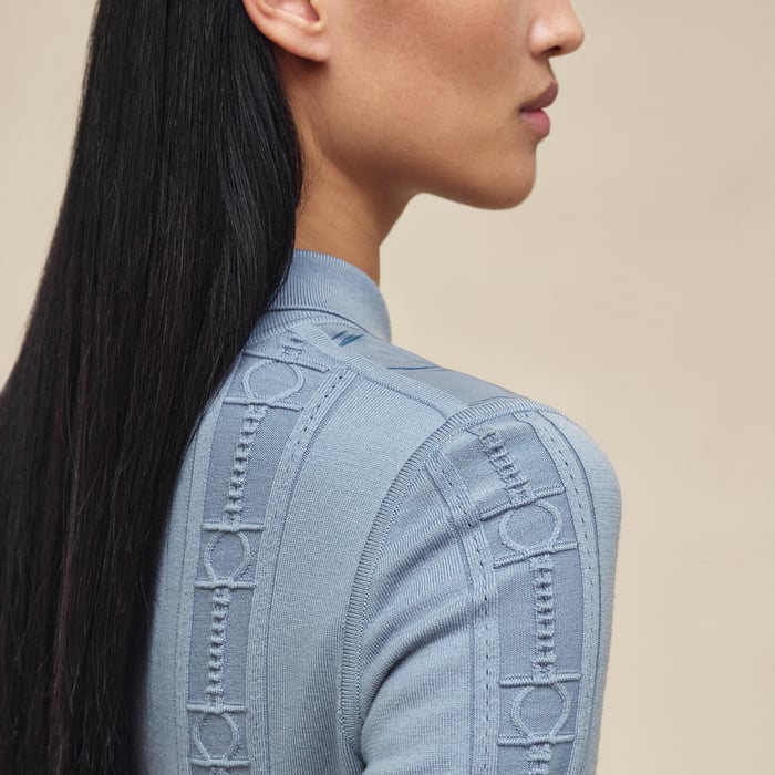 Bleu Adriatique "Cahier Du Colporteur" Zipped Twillaine Cardigan