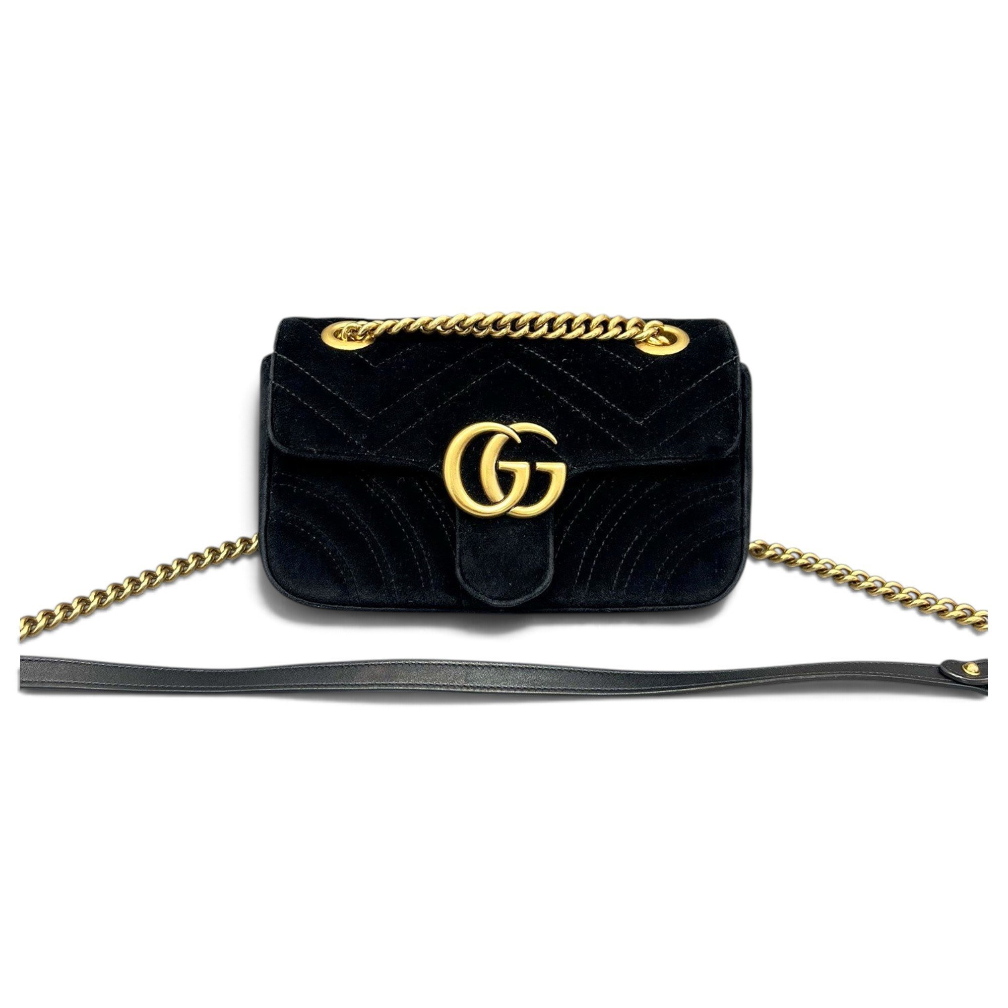 GG Marmont Flap velvet handbag