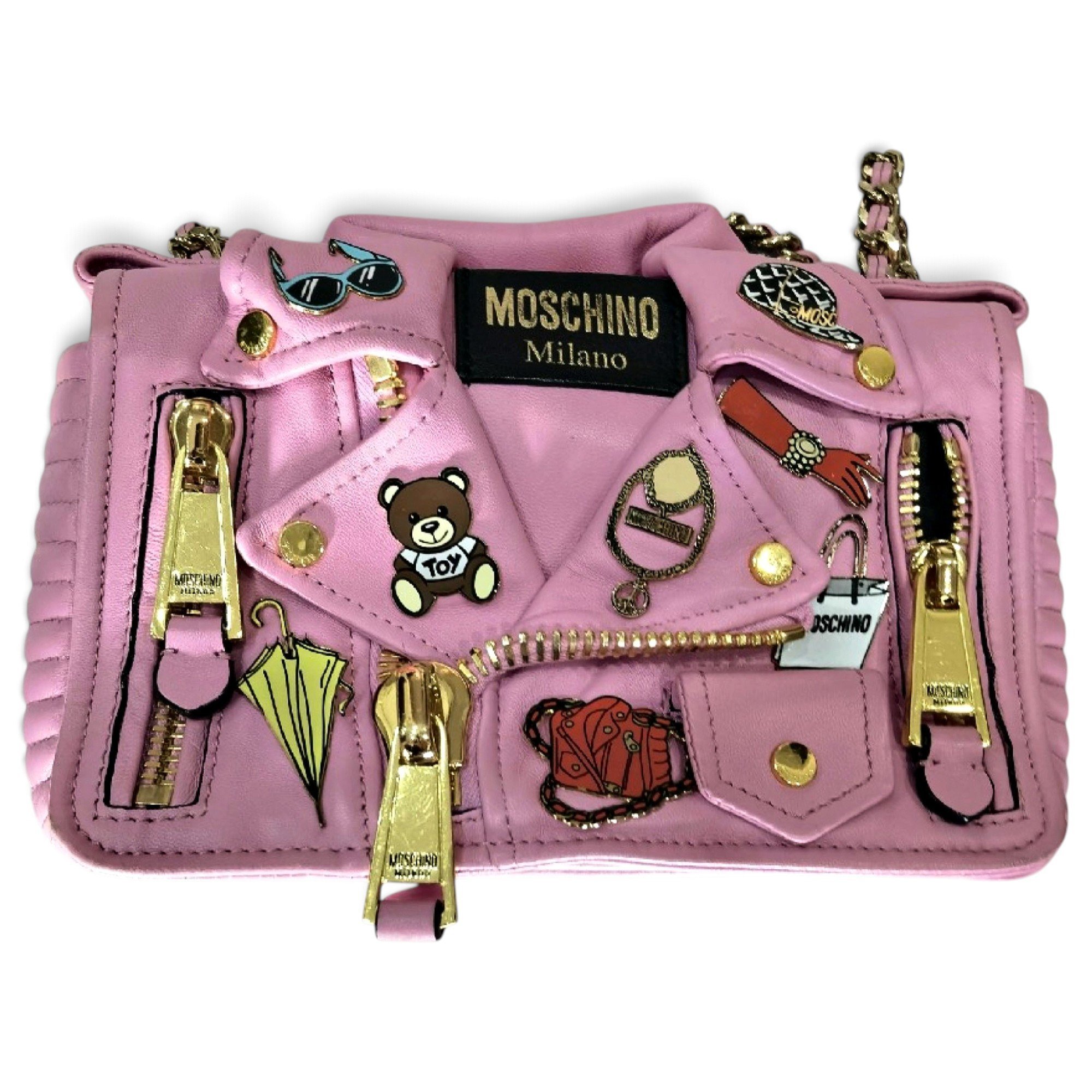 Biker leather crossbody bag