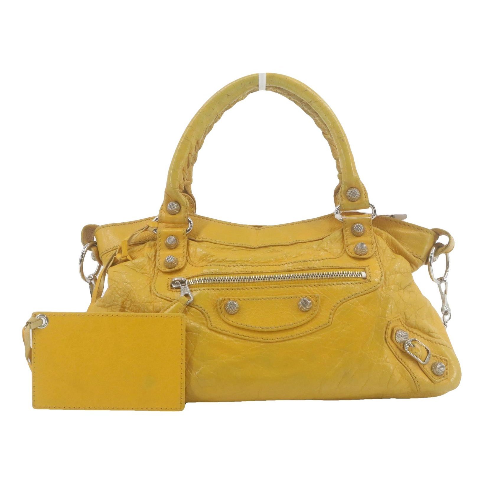 City leather handbag