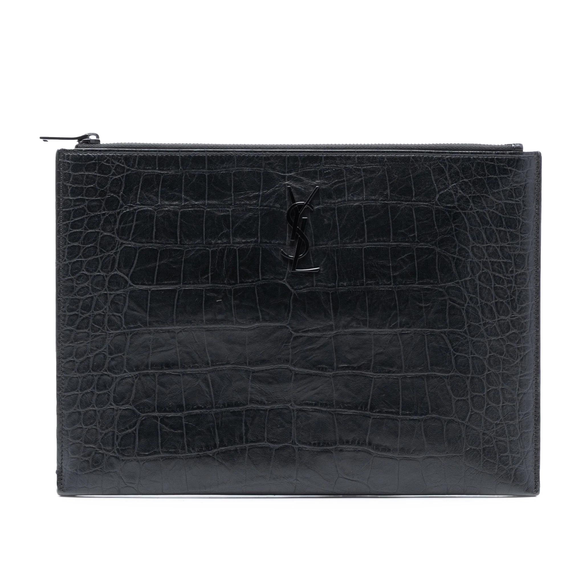 Leather clutch bag