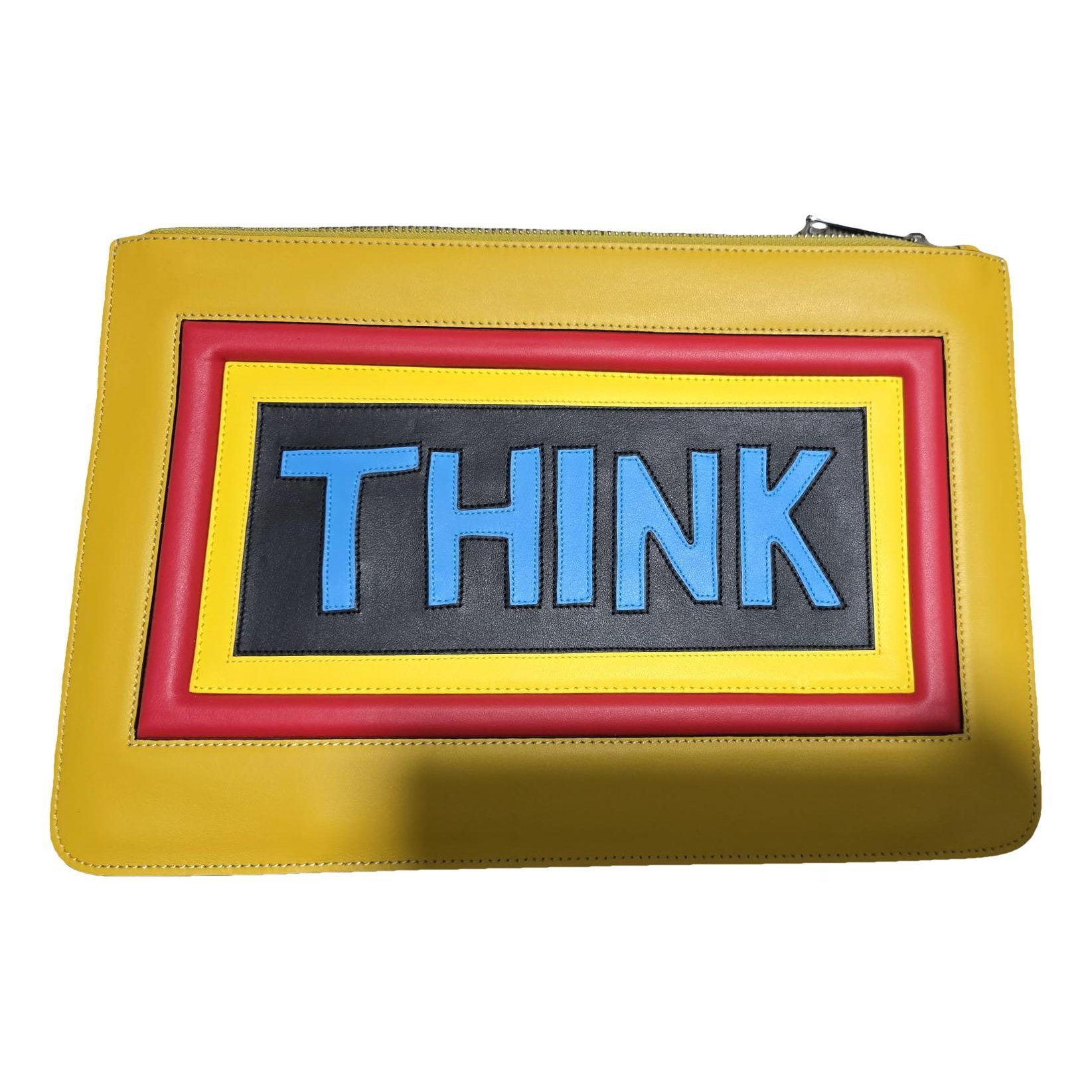 Leather clutch bag