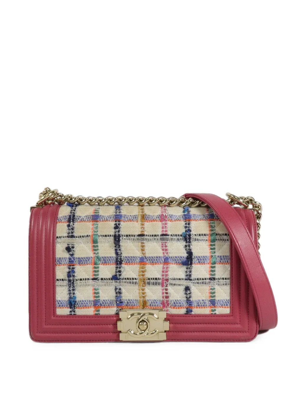 Boy CC push-lock tweed shoulder bag