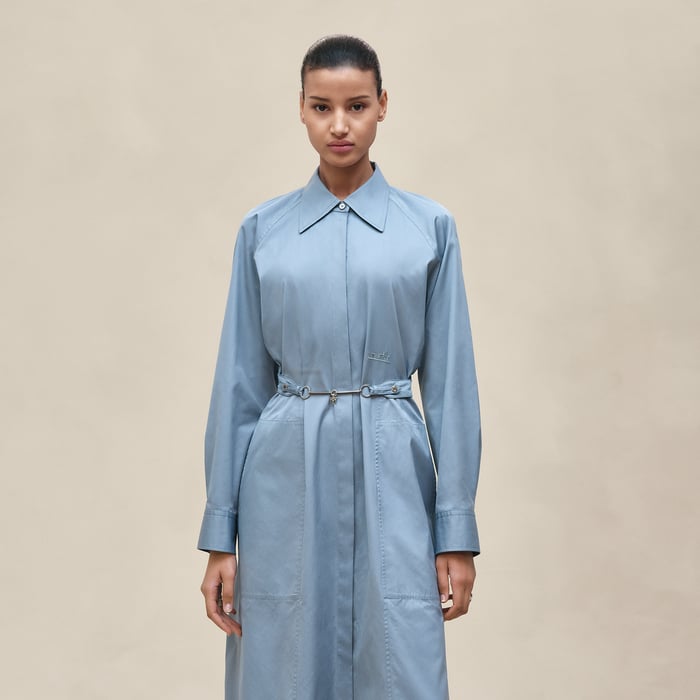 Bleu Adriatique Equestrian Shirt Dress