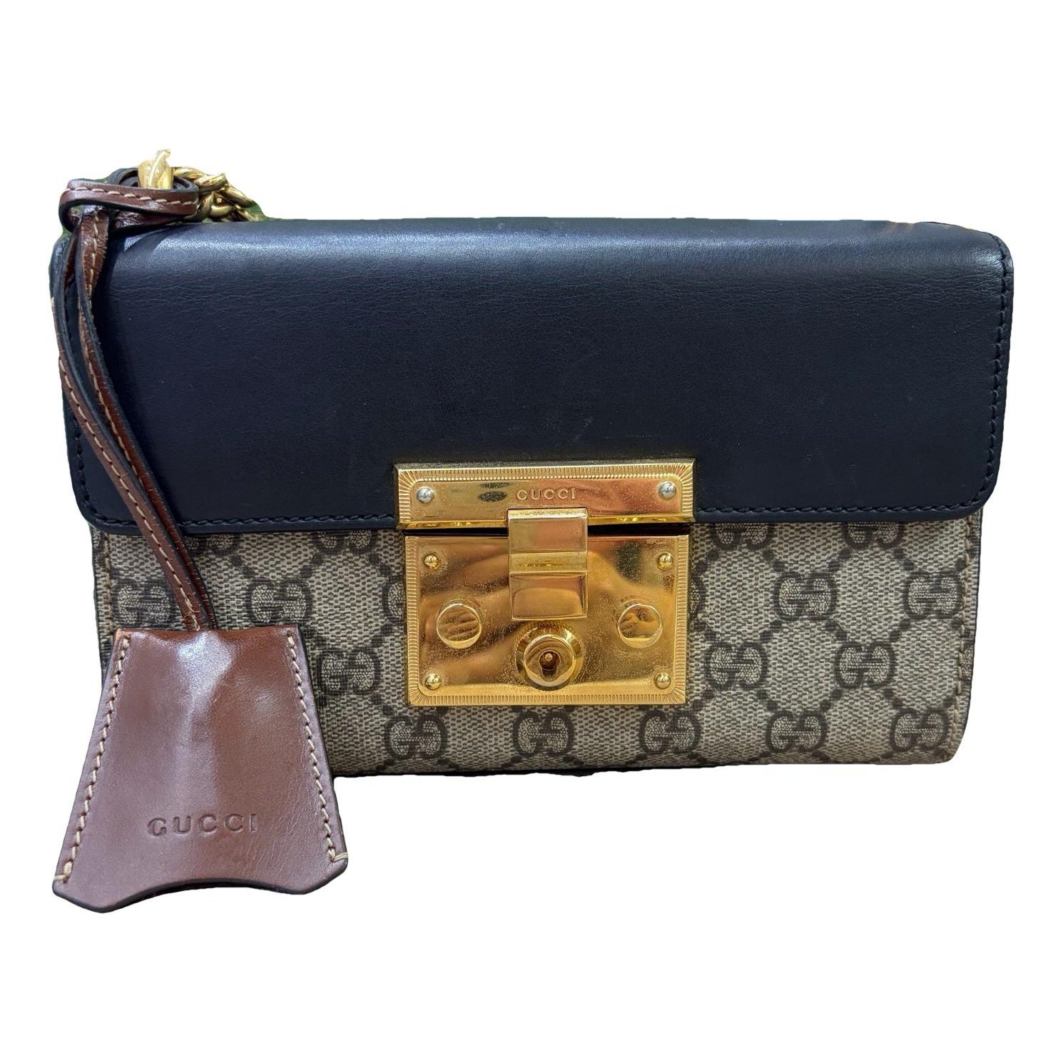Padlock leather handbag