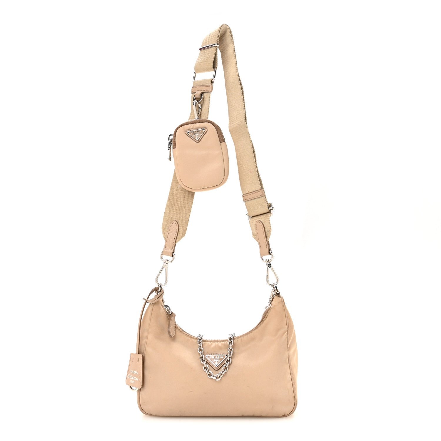 Prada Nylon Re-Edition 2005 Shoulder Bag Cammeo