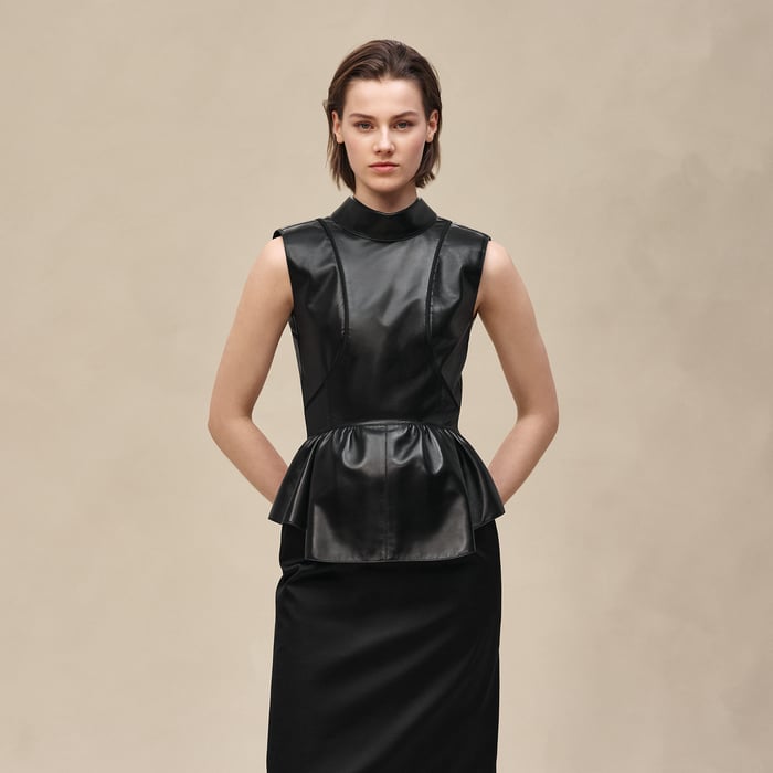 Noir Mixed Materials Dress