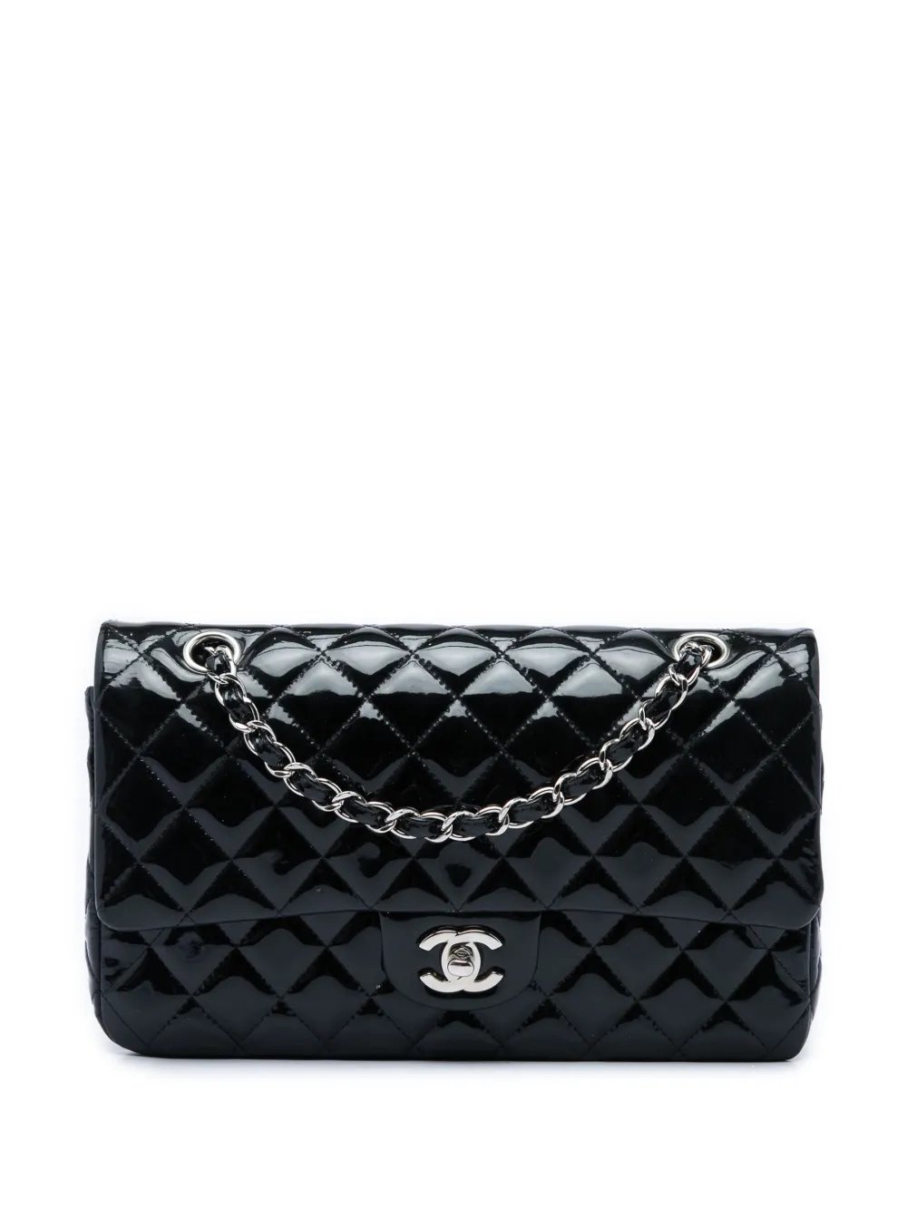 2014-2015 Medium Classic Patent Double Flap shoulder bag