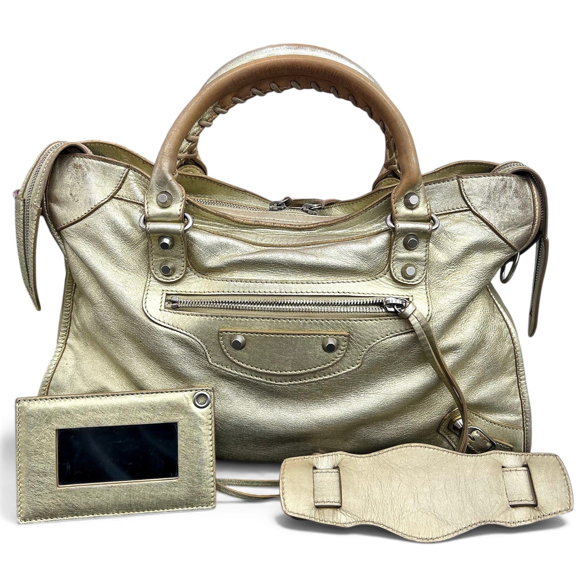 City leather handbag