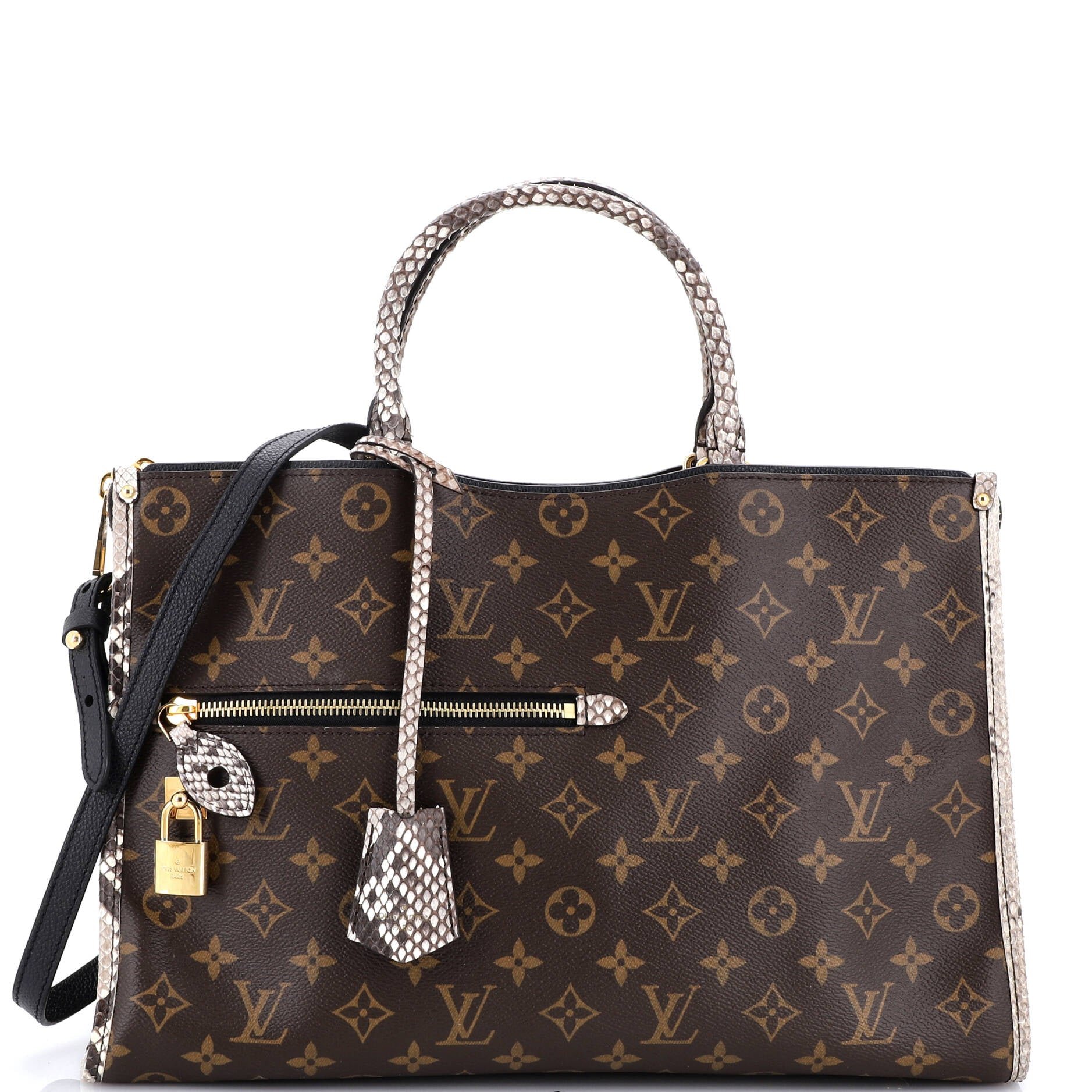 Popincourt NM Handbag Monogram Canvas with Python MM