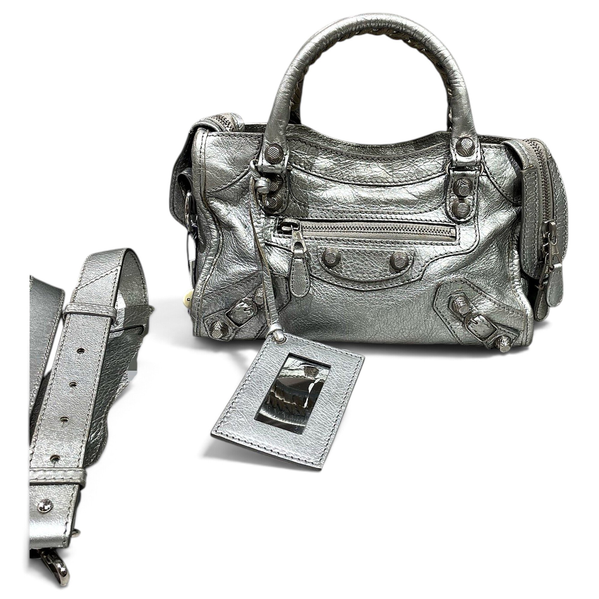 City leather handbag