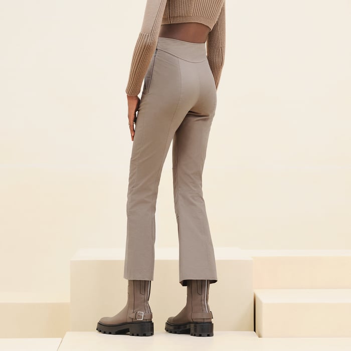 High-waisted Bootcut Quilted Biker Pants