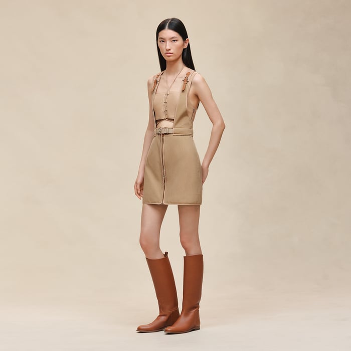 Beige Praline Overall Skirt