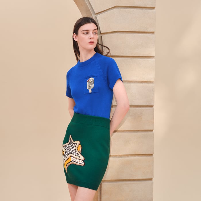 Vert Oyat Cashmere "Funny Ice Cream" Miniskirt
