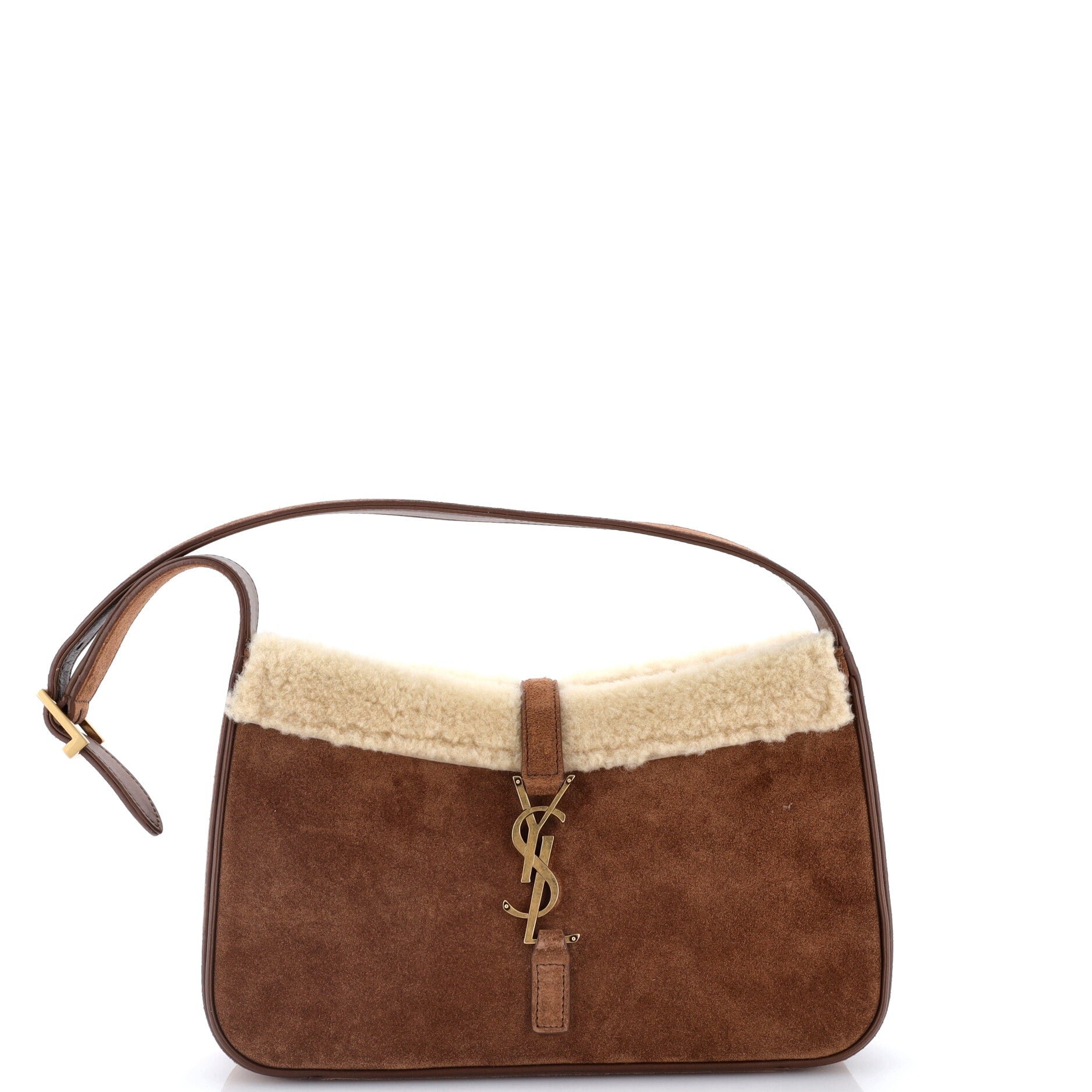 Le 5 a 7 Hobo Suede with Shearling Small