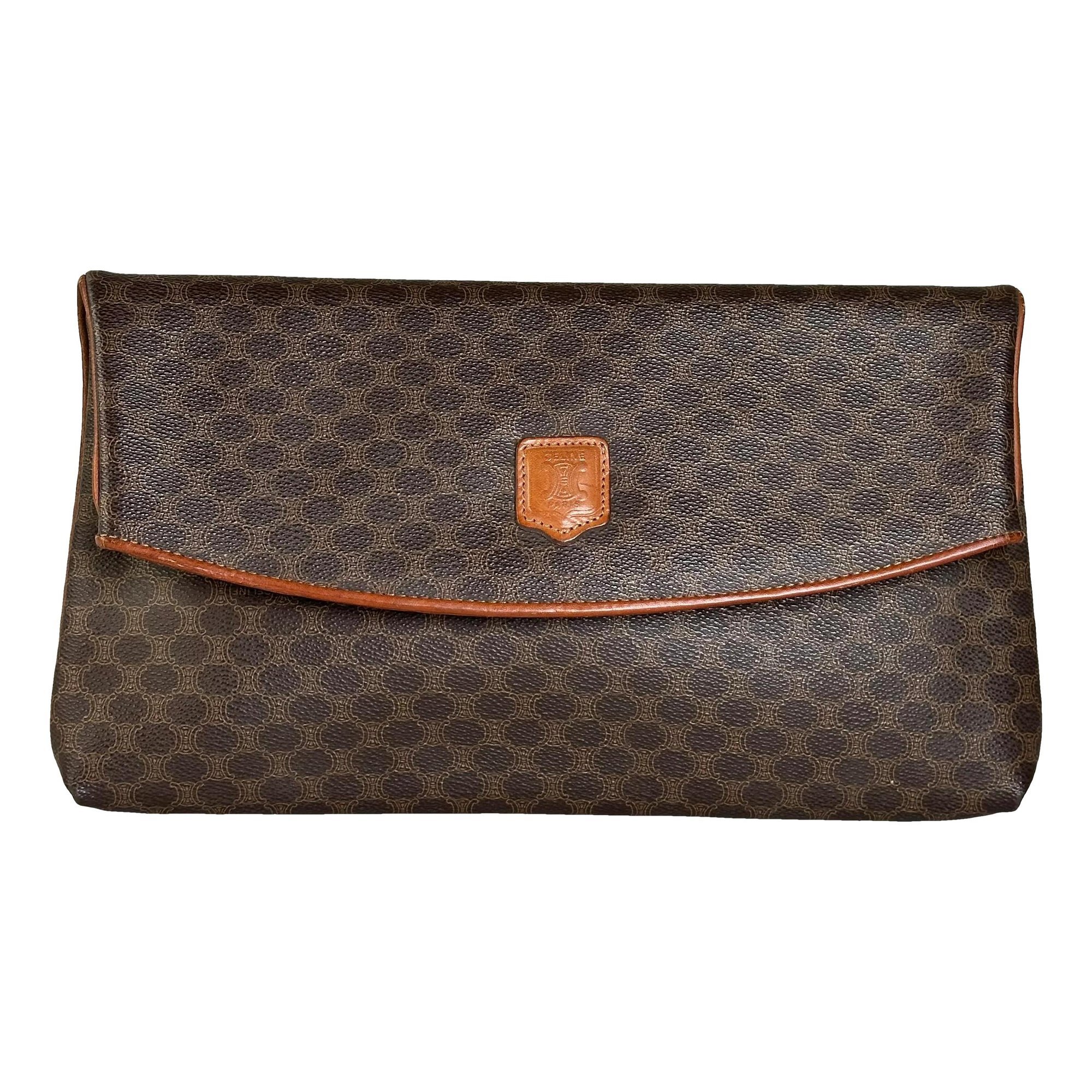 Clasp leather clutch bag