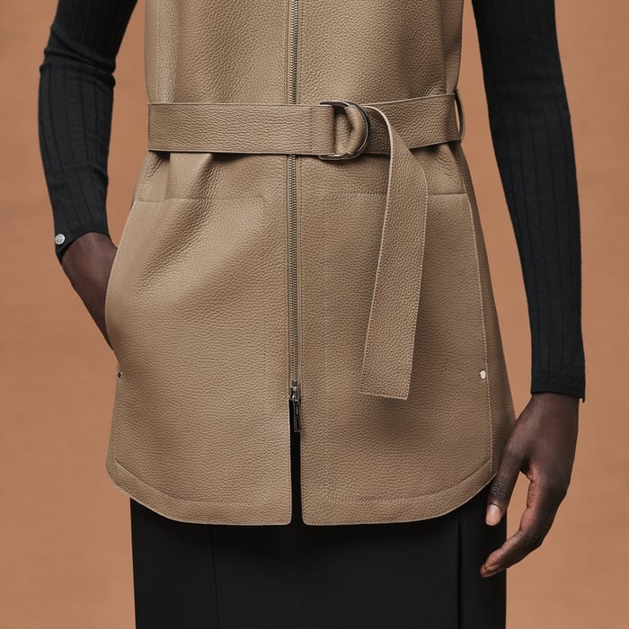 Belted Long Vest