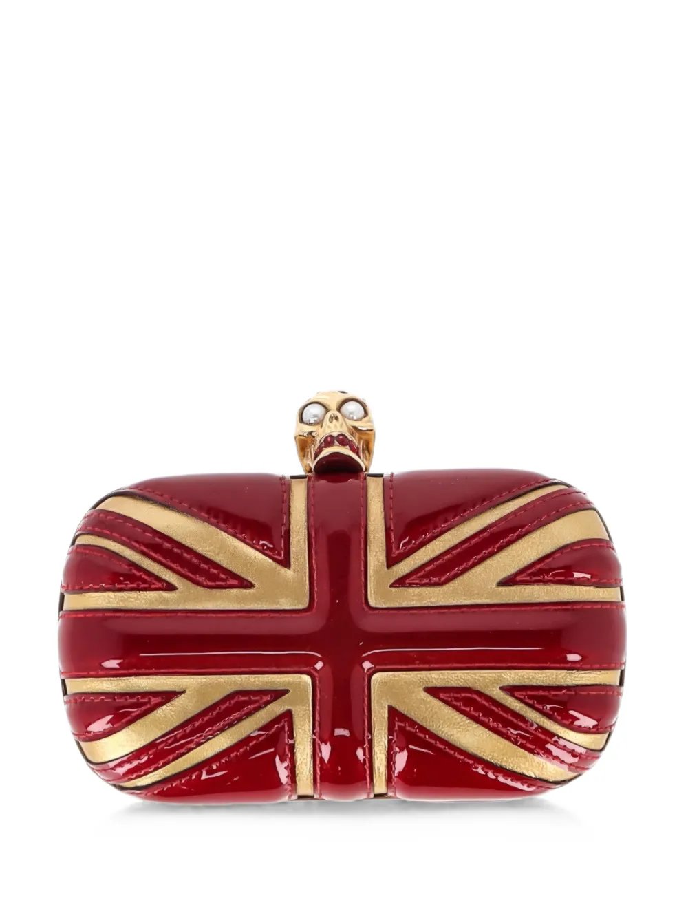 Britannia skull-fastening clutch bag