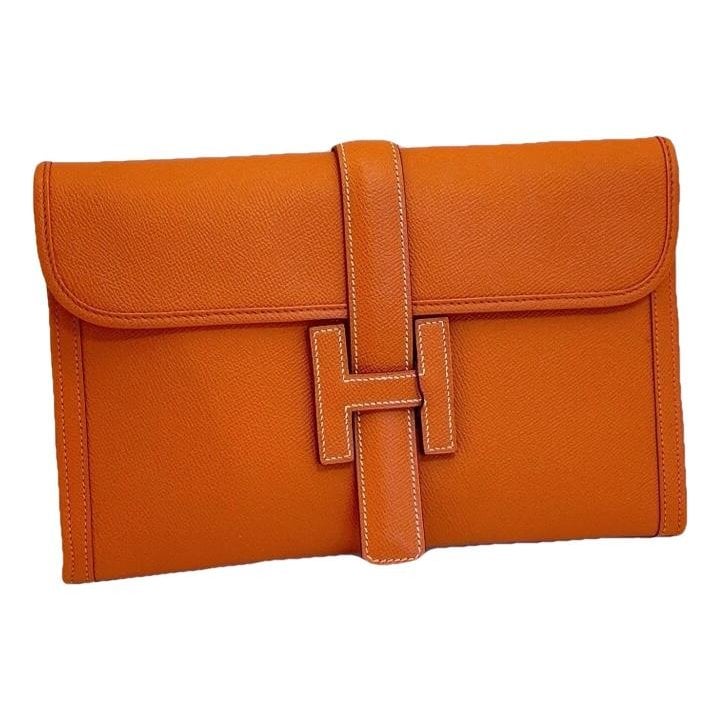 Jige leather clutch bag