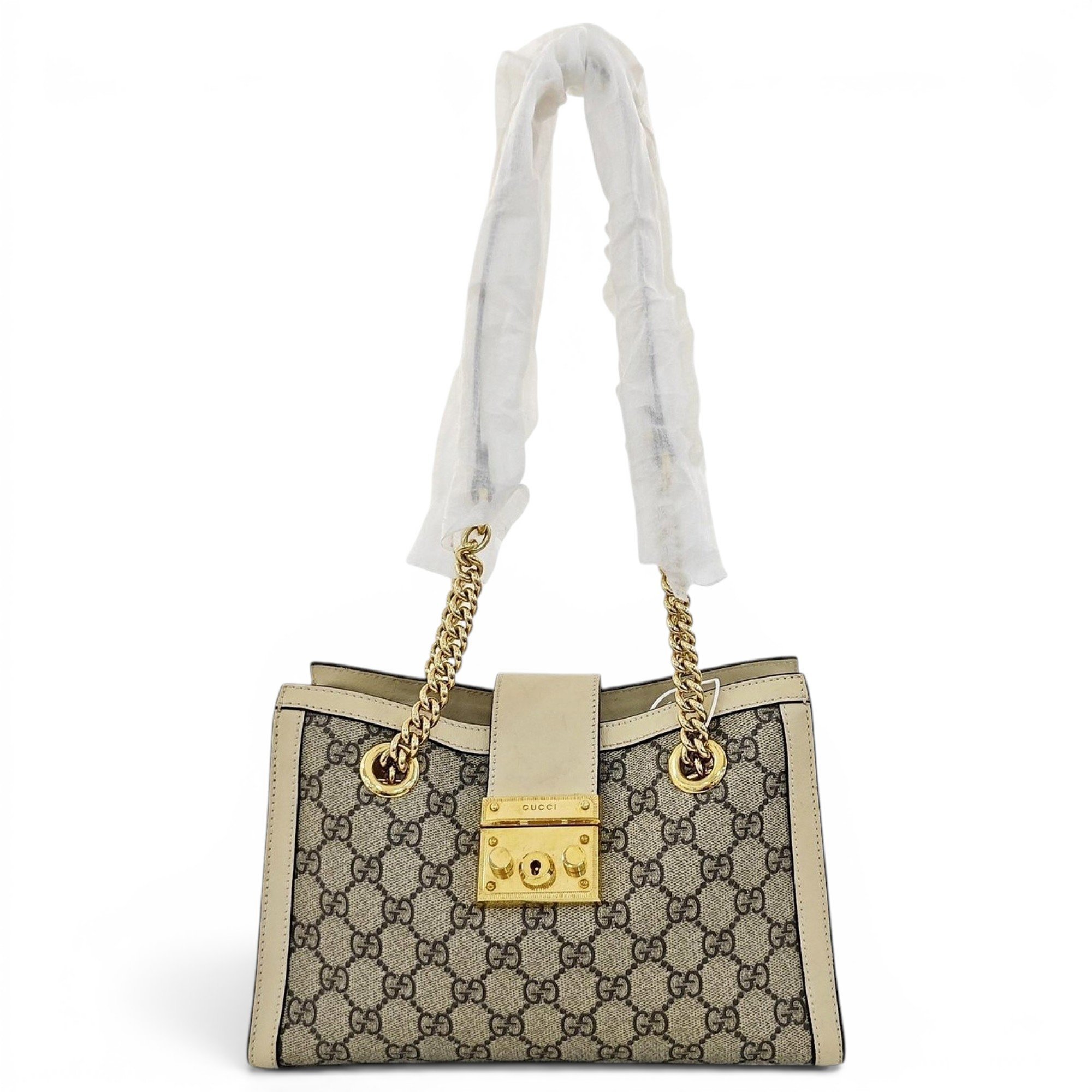 Padlock leather handbag