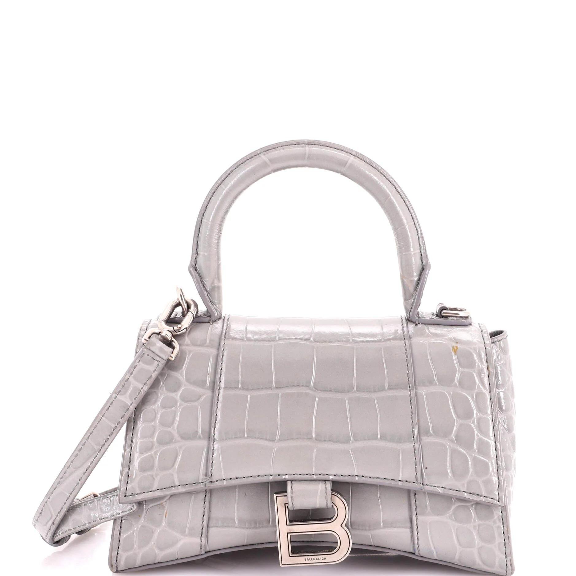 Hourglass leather handbag