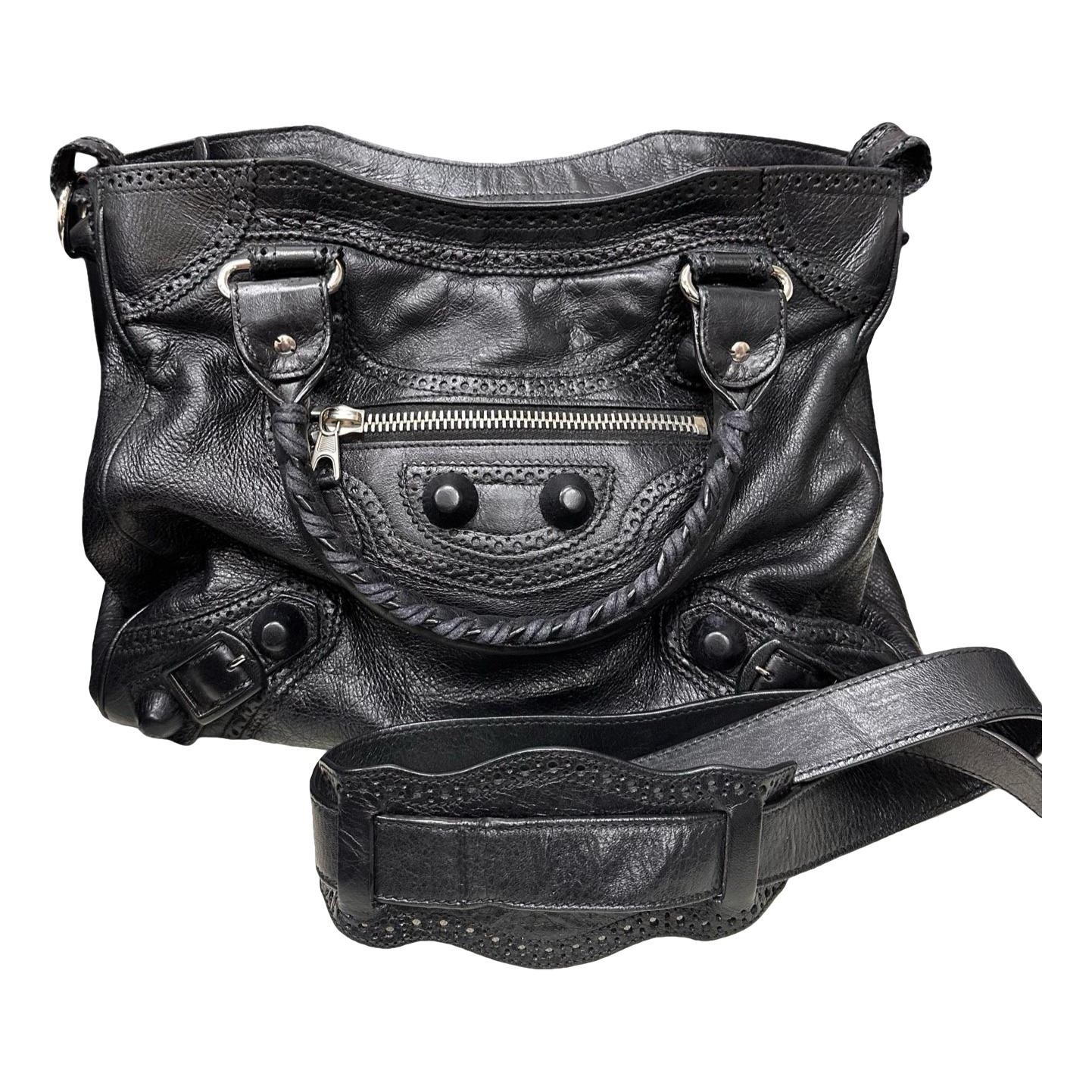City leather handbag