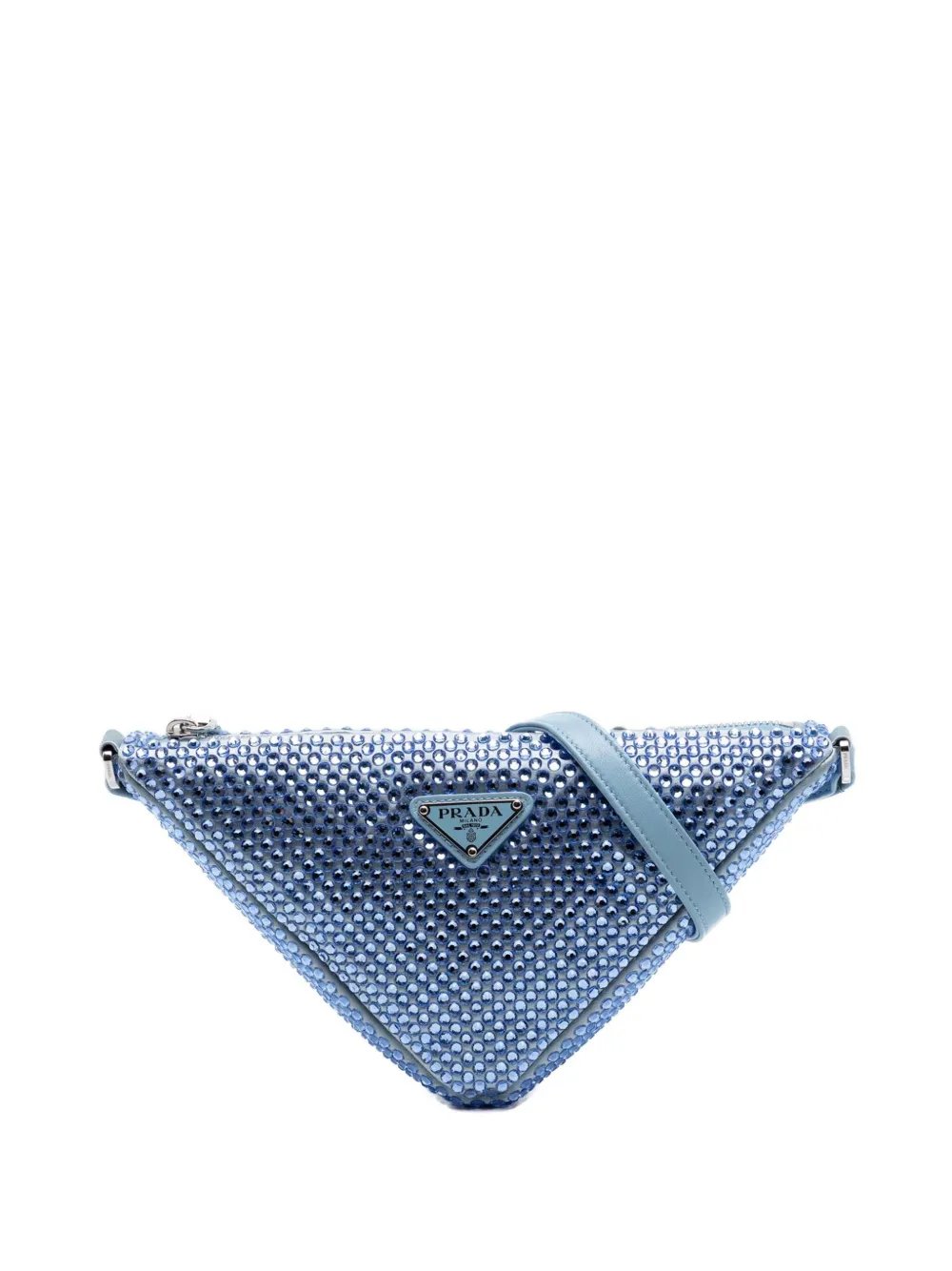 Prada 2013-2026 Satin Crystal Embellished Triangle shoulder bag