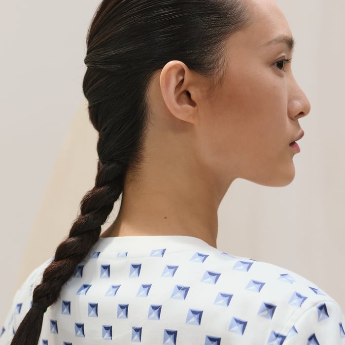 Blanc Sel "Clou Médor Interlock" Straight T-shirt