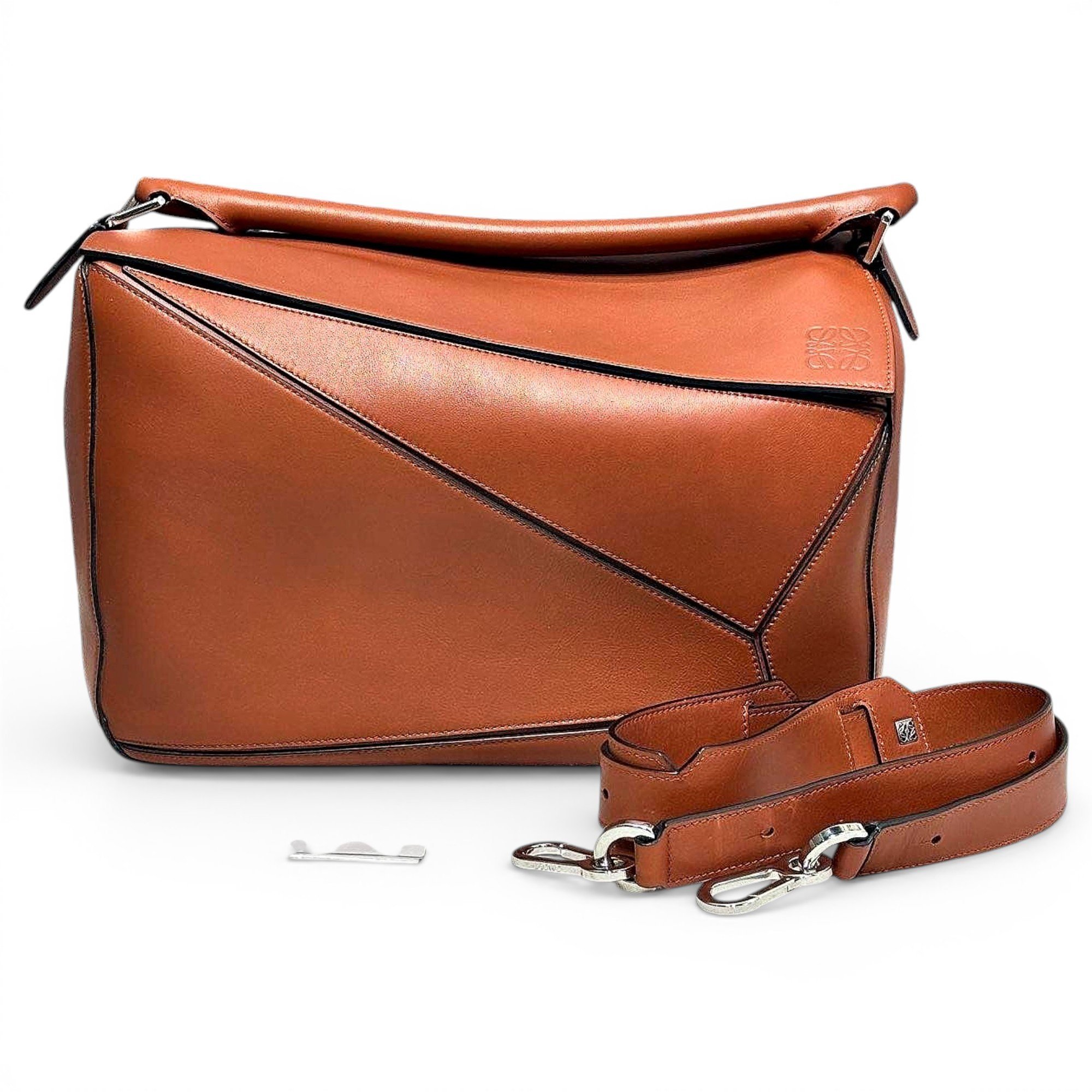 Puzzle leather crossbody bag