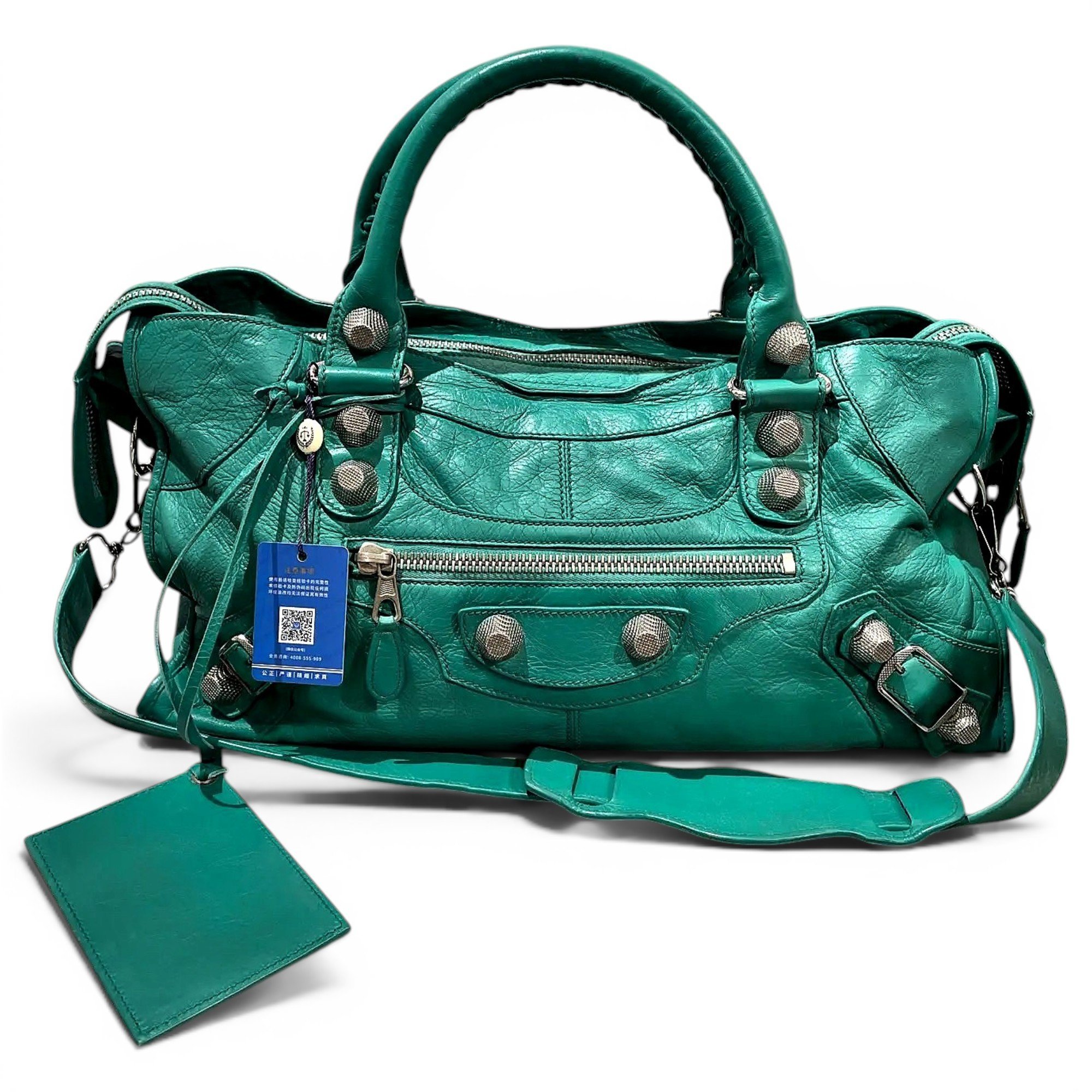 City leather handbag