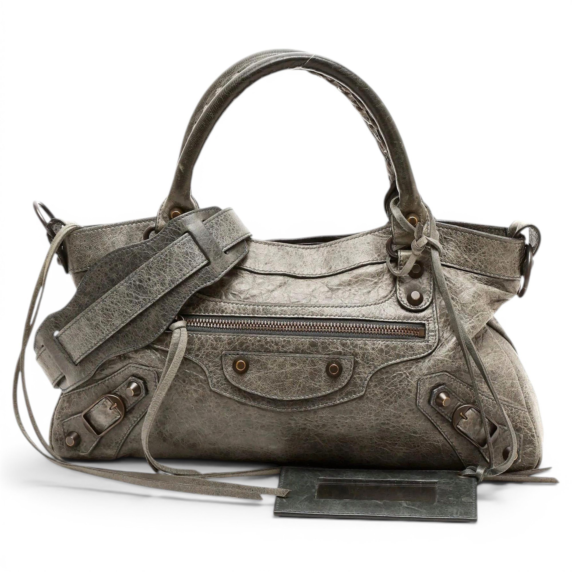 First leather handbag