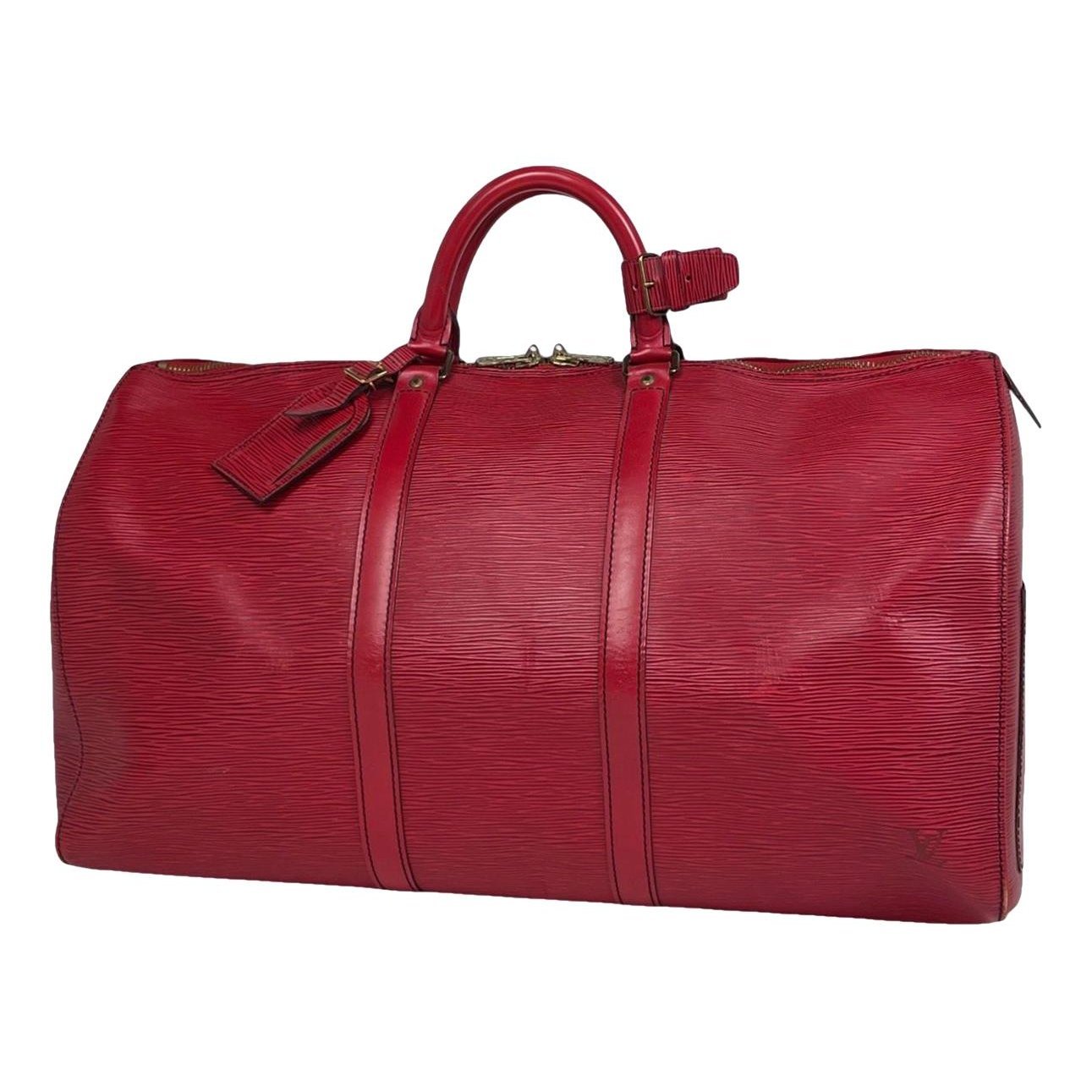 Keepall leather travel bag