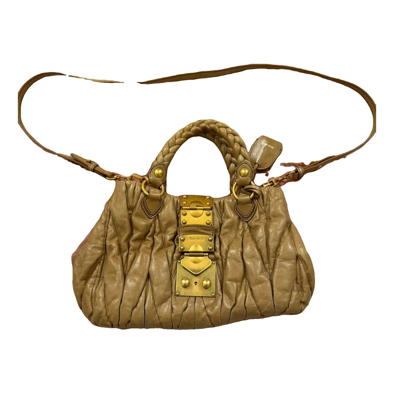 Coffer leather handbag