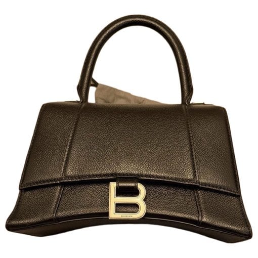 Hourglass leather handbag