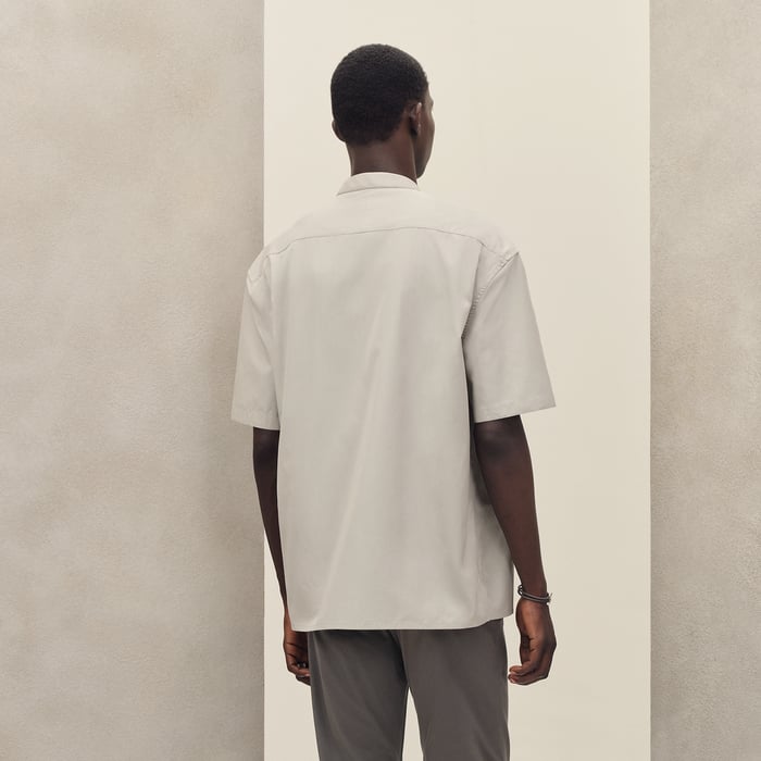 Mastic Short-sleeve Boxy Fit Shirt With Vareuse Collar