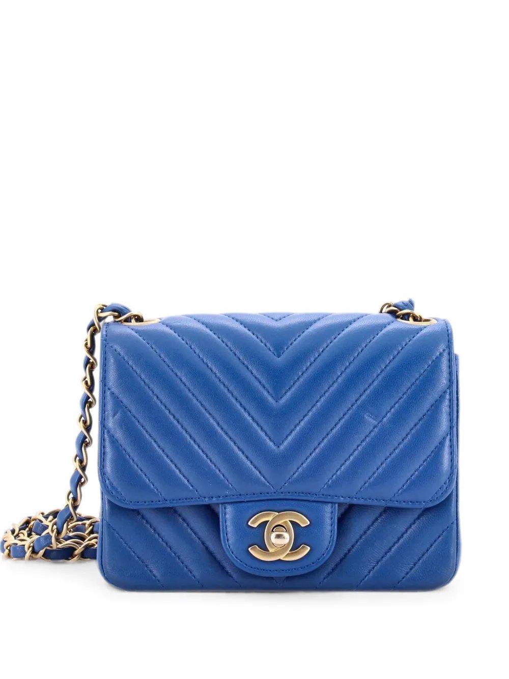 Square Classic Single Flap Bag Chevron Lambskin Mini crossbody bag