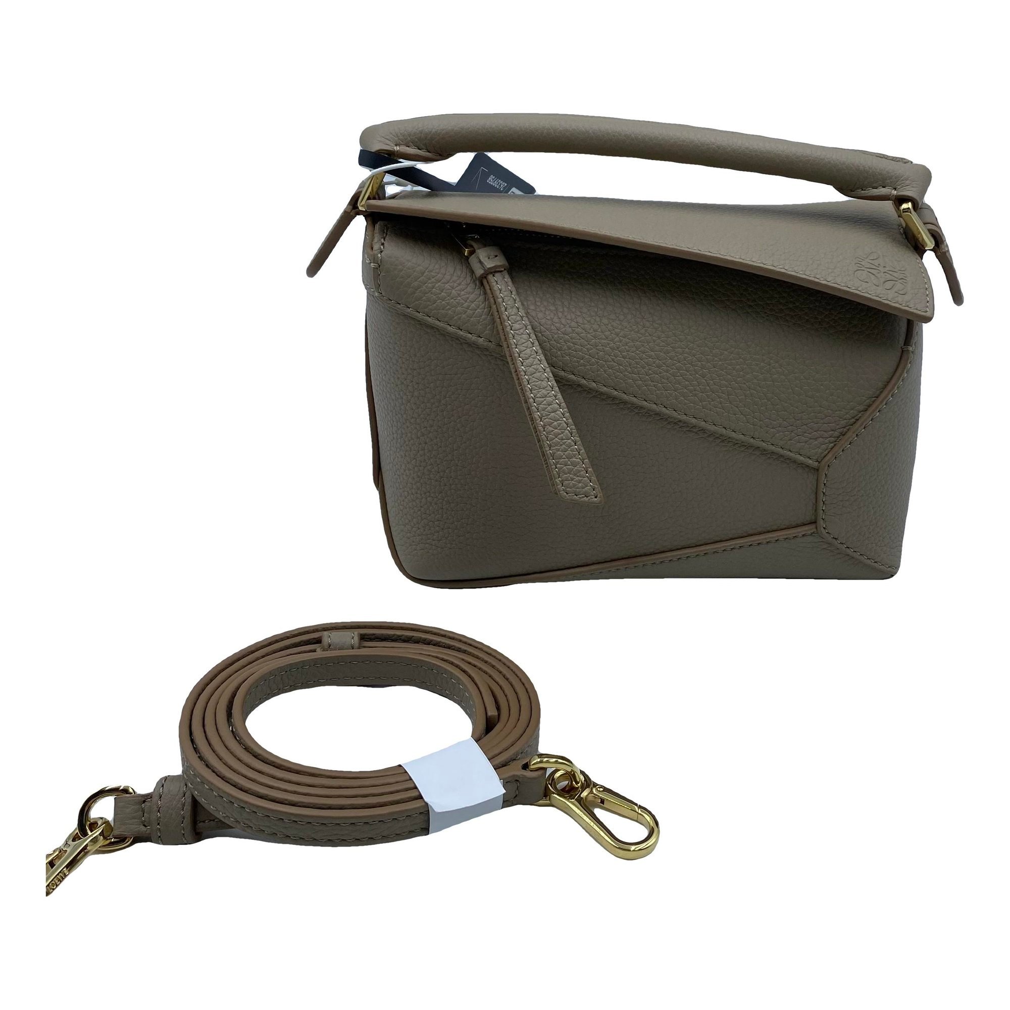 Puzzle leather handbag
