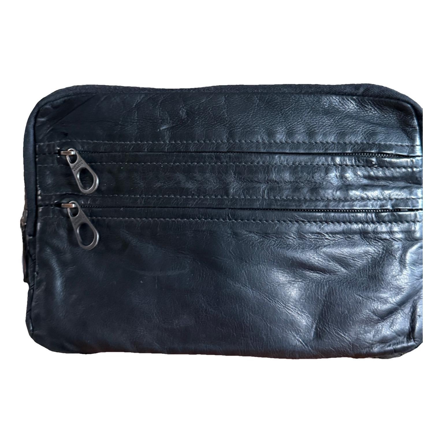 Leather clutch bag