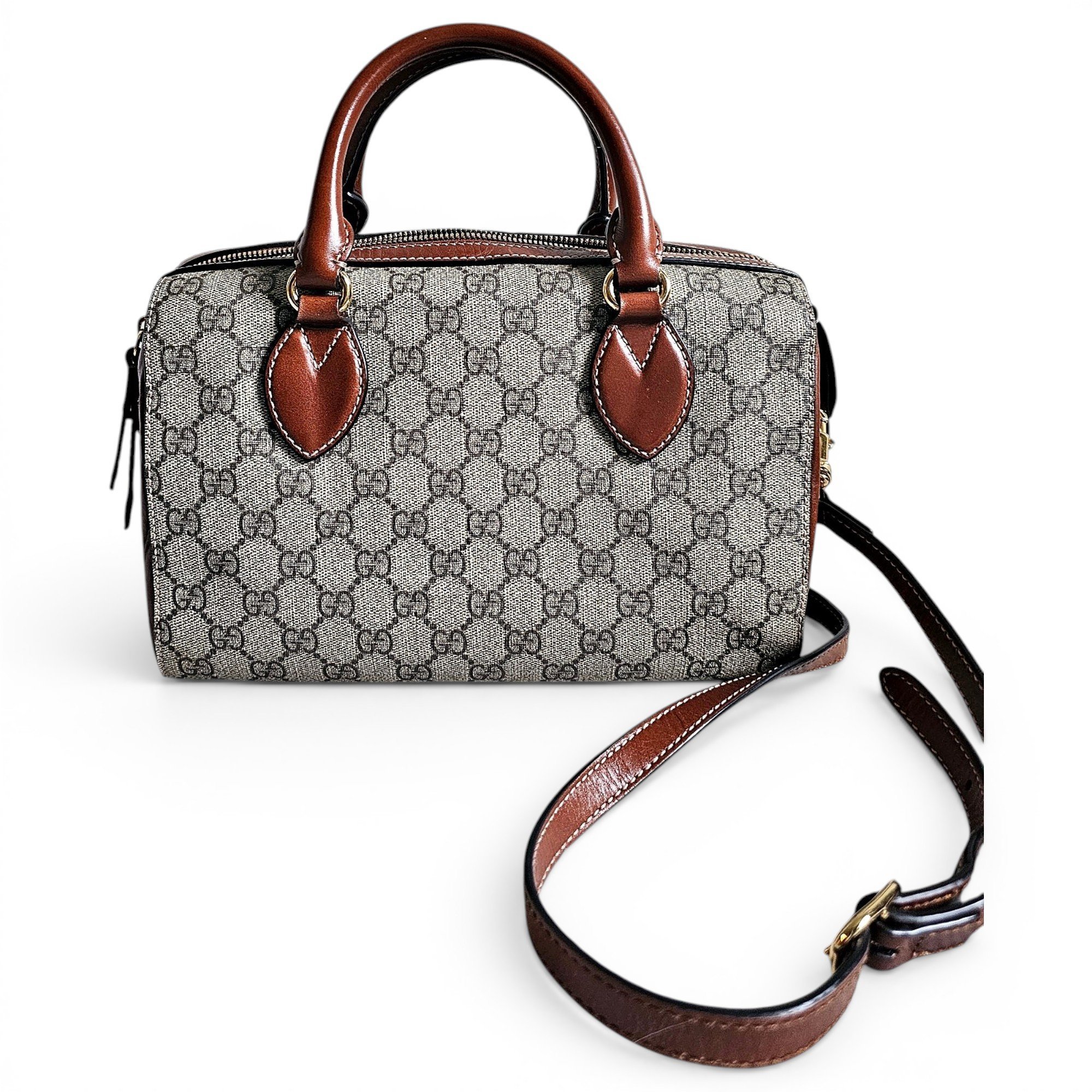 Ophidia Boston leather bowling bag