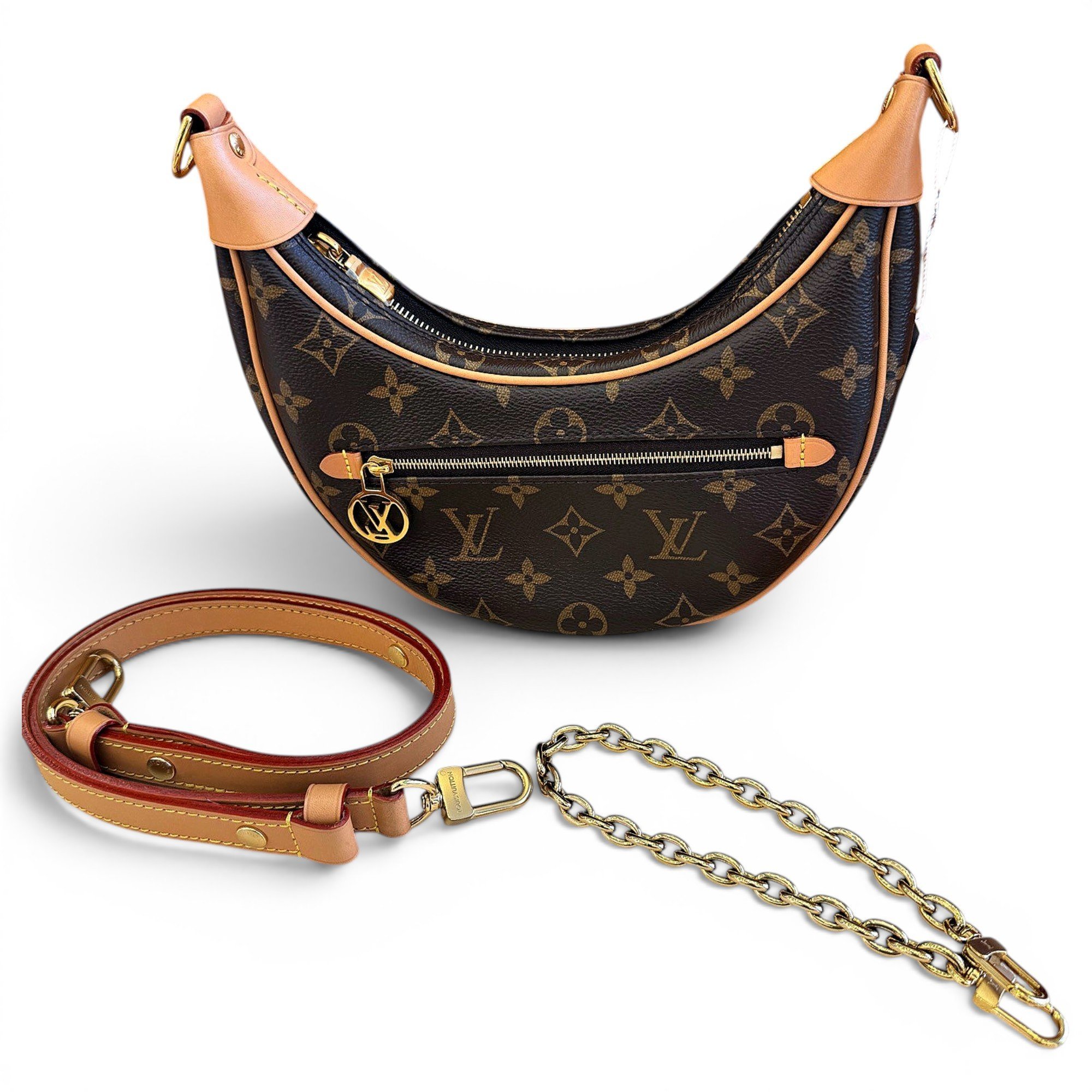 Loop leather handbag