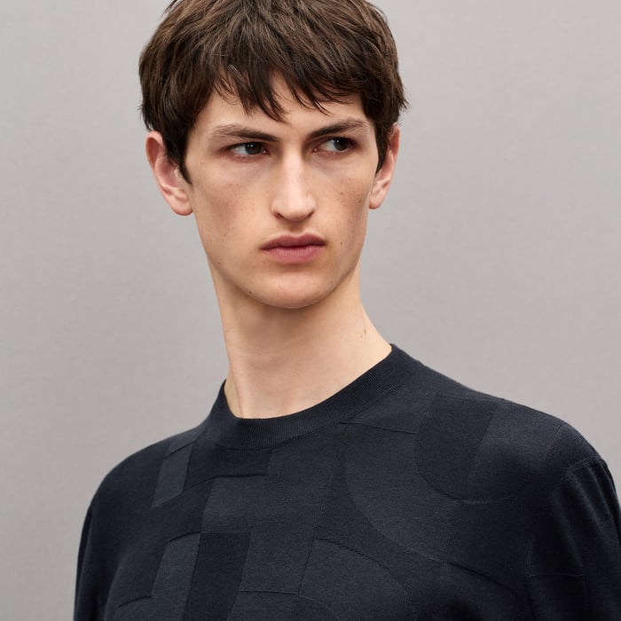 Marine "Maillon Puzzle" Crewneck Sweater