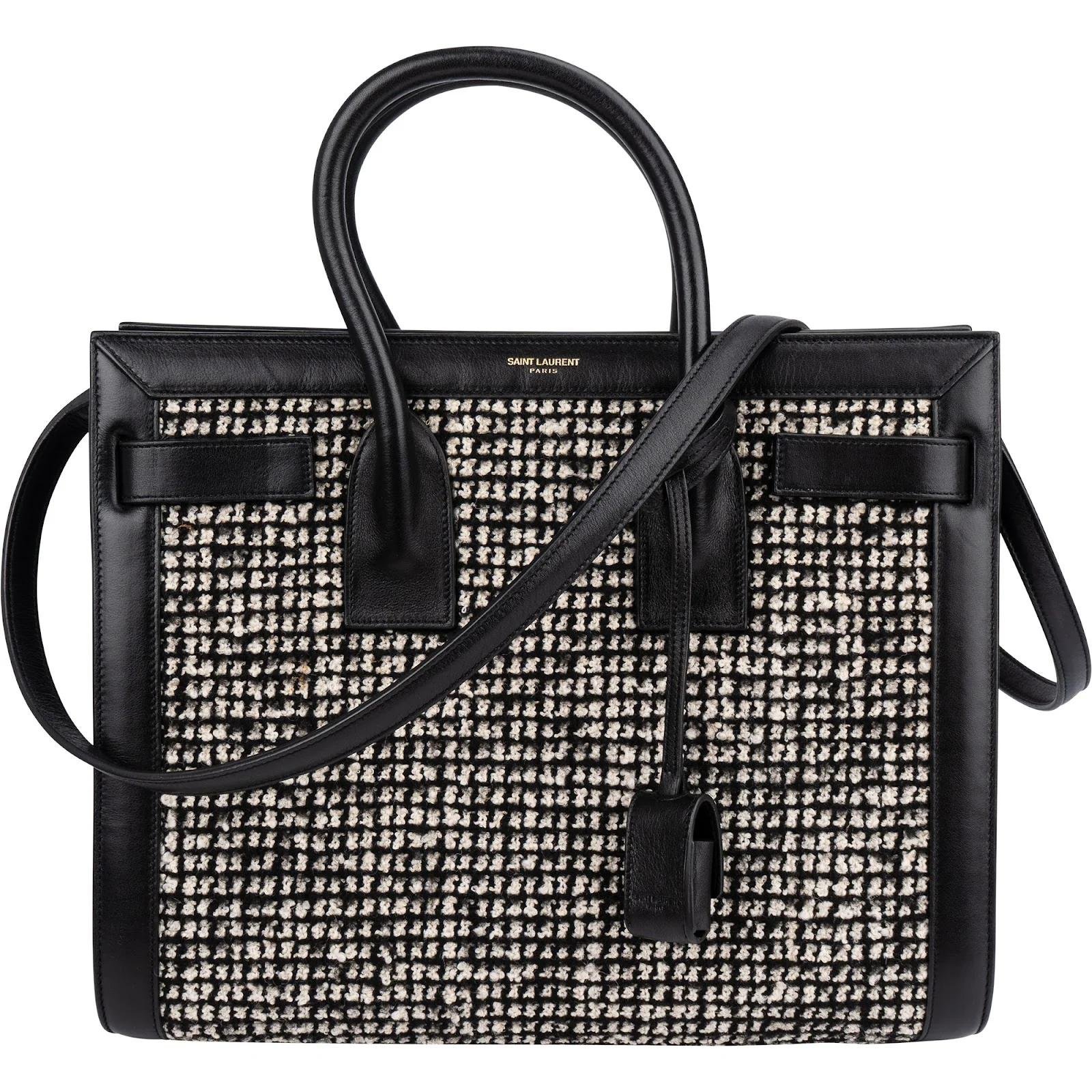 Saint Laurent Sac de Jour tweed handbag