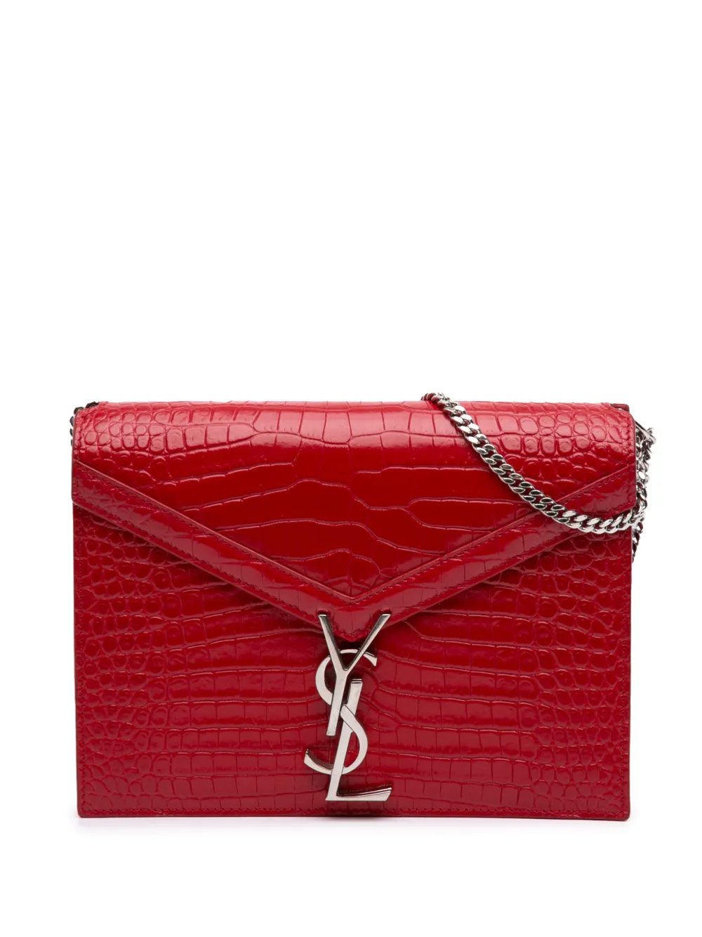 2019 Croc Embossed Leather Monogram Cassandra Clasp Bag crossbody bag