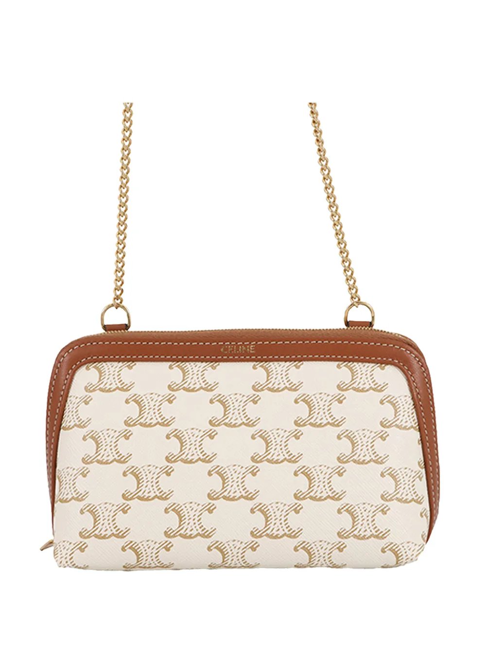 2018-2026 Triomphe Coated Canvas Clutch On Chain crossbody bag