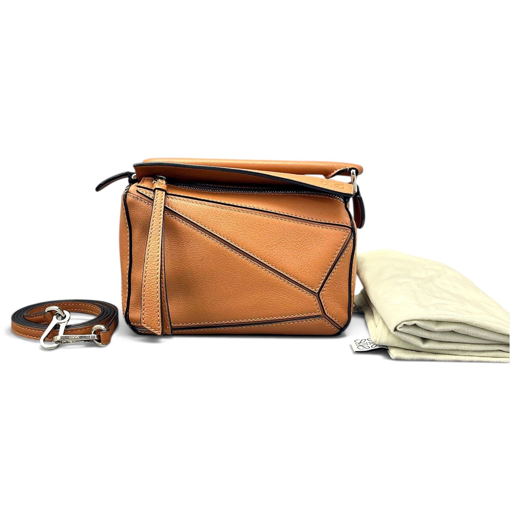 Puzzle leather handbag