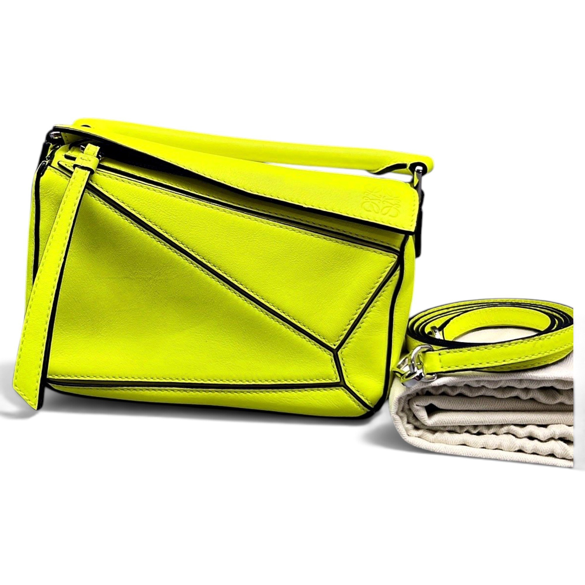 Puzzle leather handbag