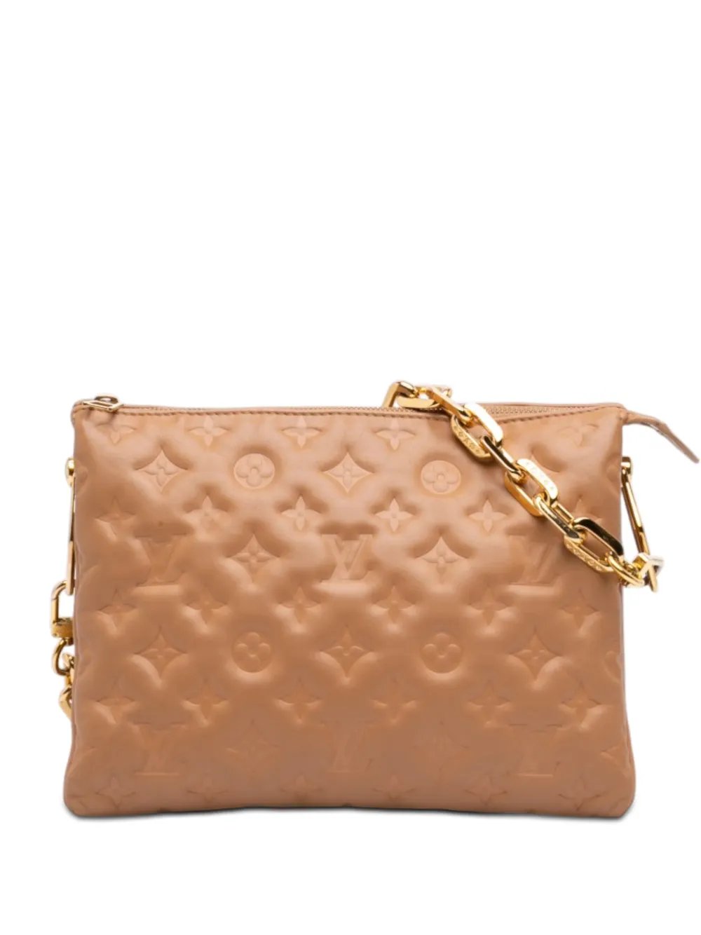 2021-2026 Monogram Embossed Puffy Lambskin Coussin PM satchel